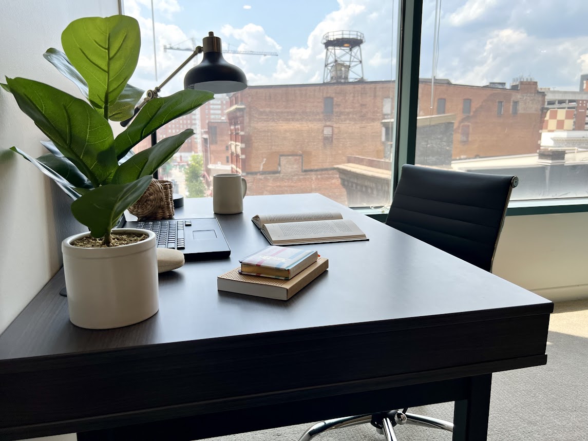 image of desk near window