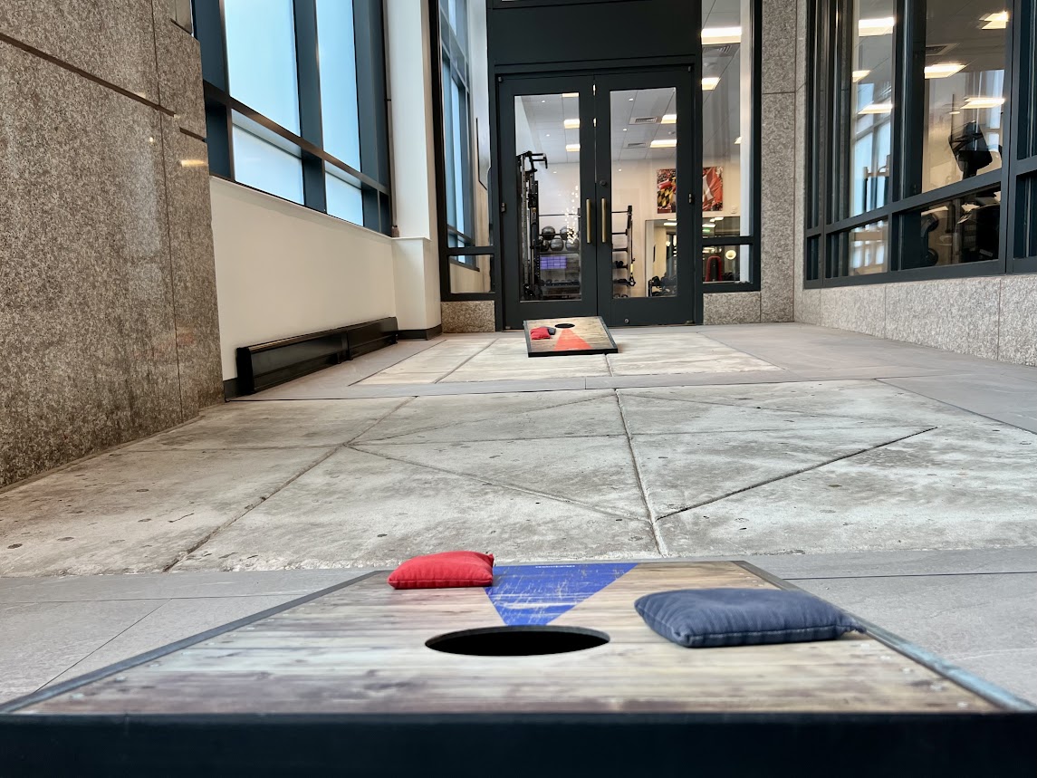 image of cornhole boards